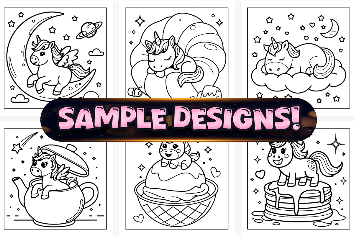 Bold Easy Cute Unicorn Coloring Page, an Animal Illustration by Craftsbeefy (Photo 3 of 4)
