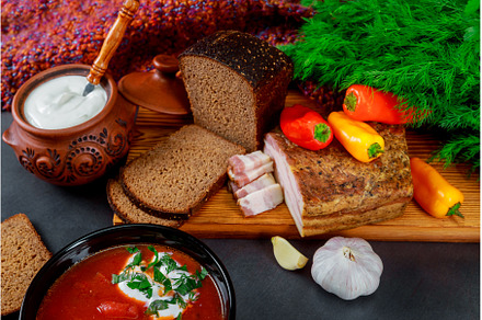 Ukrainian national red borsch soup, a Food & Drink Photo by Ungvar Studio
