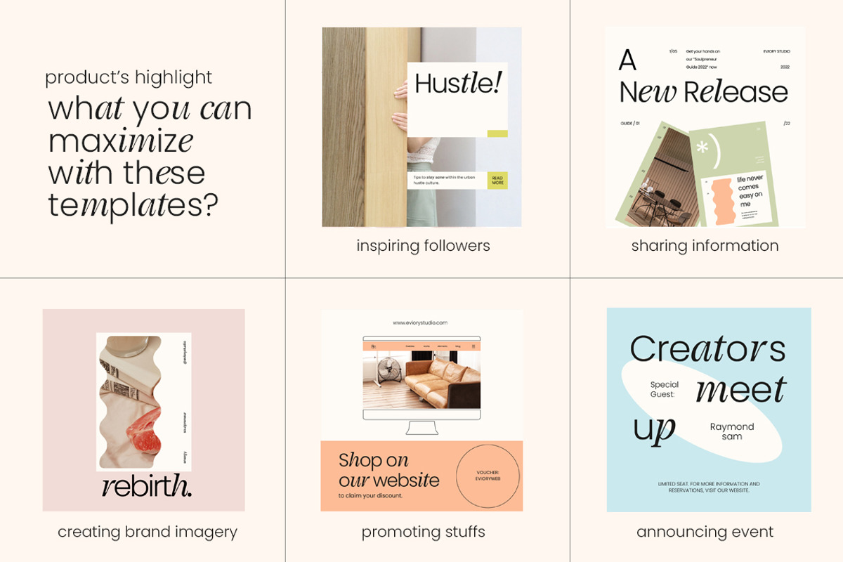MIEL / Social Media Pack, a Social Media Template by Eviory (Photo 3 of 28)