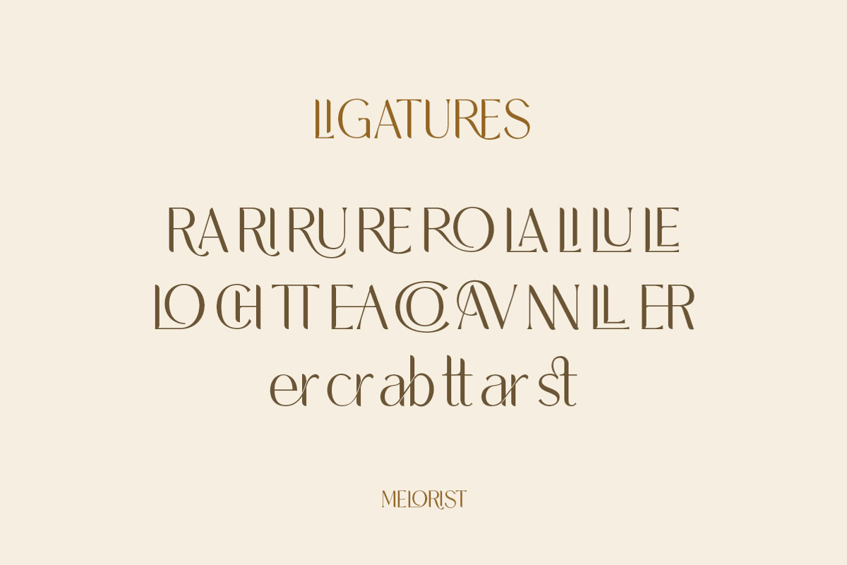 Melorist - Display Ligature Font, a Sans Serif Font by Letterhend Studio (Photo 5 of 10)