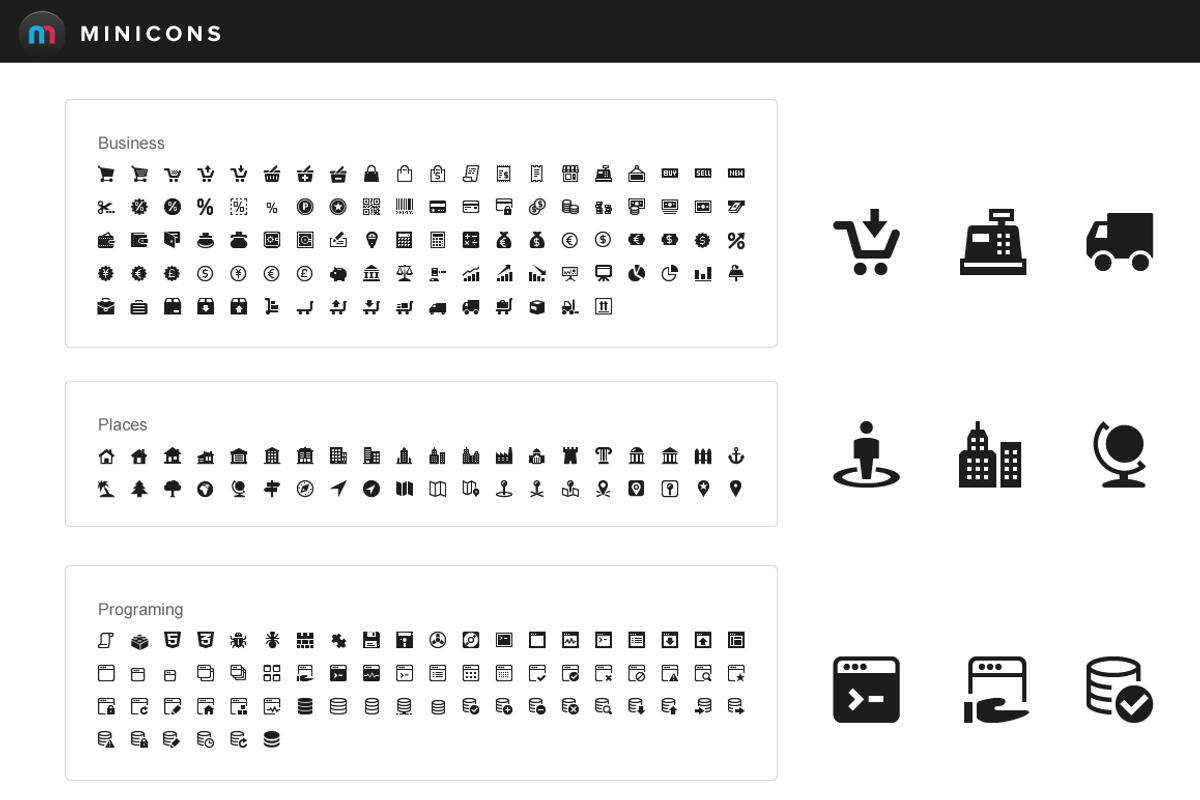1500 Vector Icons - Minicons, an Icon by Webalys