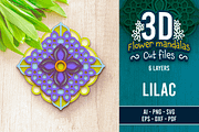 3D Lilac Flower Mandala - SVG Cut Fi, an Object Graphic by Arshad Ali (Thumbnail 1 of 8)