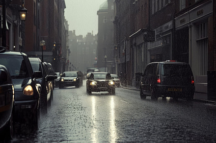 A lively city street captured on a r, a Photo by Iftikhar Alam