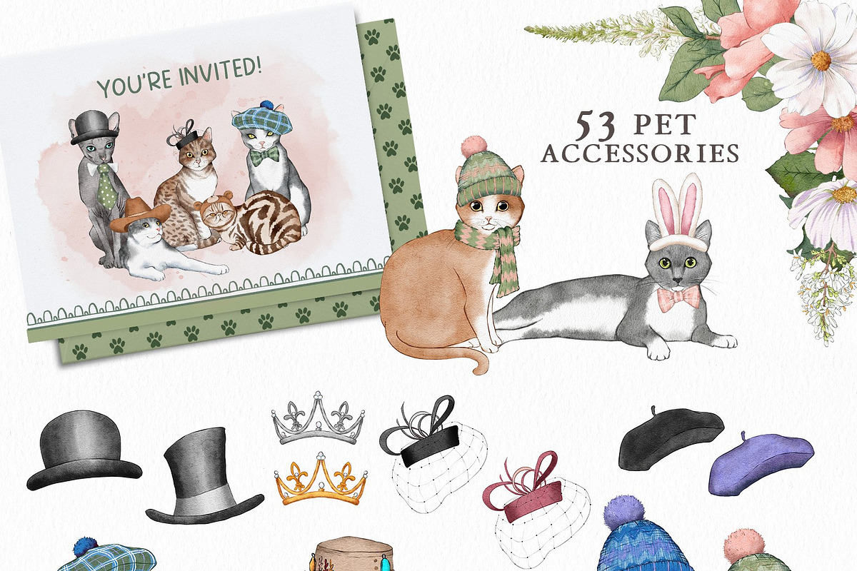Cat Illustrations Patterns & Borders, a Graphic by Pretty Little Lines (Photo 12 of 17)