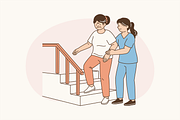 Guided Senior Rehab Illustration, an Object Graphic by Jump Studio (Thumbnail 11 of 12)