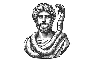 Ancient Greek Statue Coiled Snake