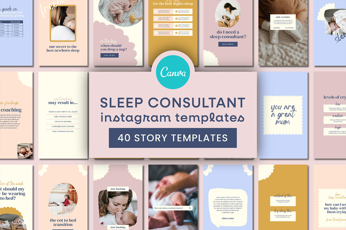 Sleep Consultant Instagram Templates, a Social Media Template by Templatez.Co (Photo 1 of 6)