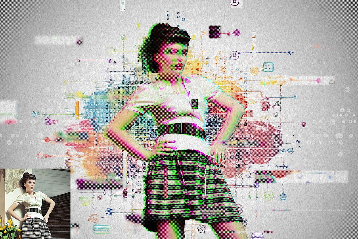 Digital Glitch Effect Ps Action, an Action Add-On by Studio Retouch (Photo 11 of 11)