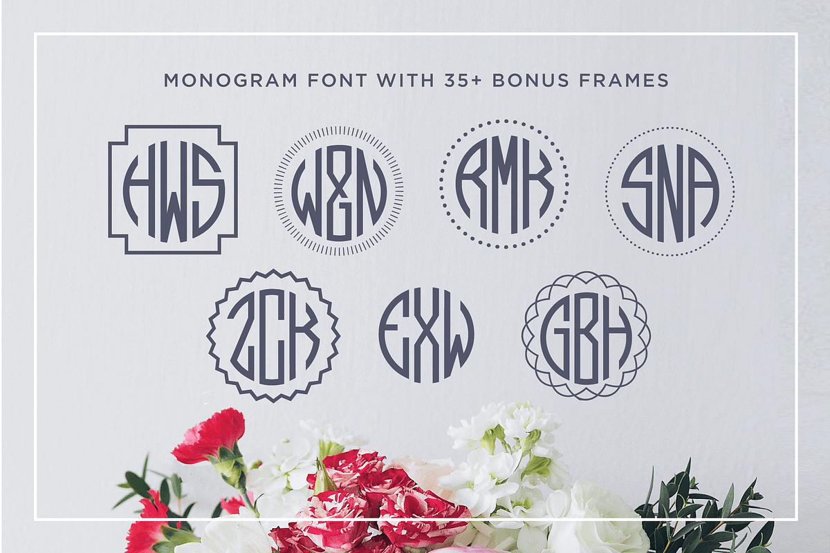 Circle Monogram Font, a Font by Leslie Ray (Photo 6 of 6)