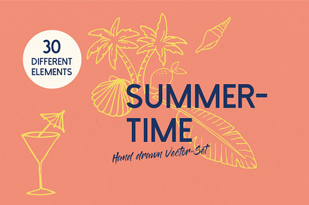 Summer Vacation hand drawn Vectors