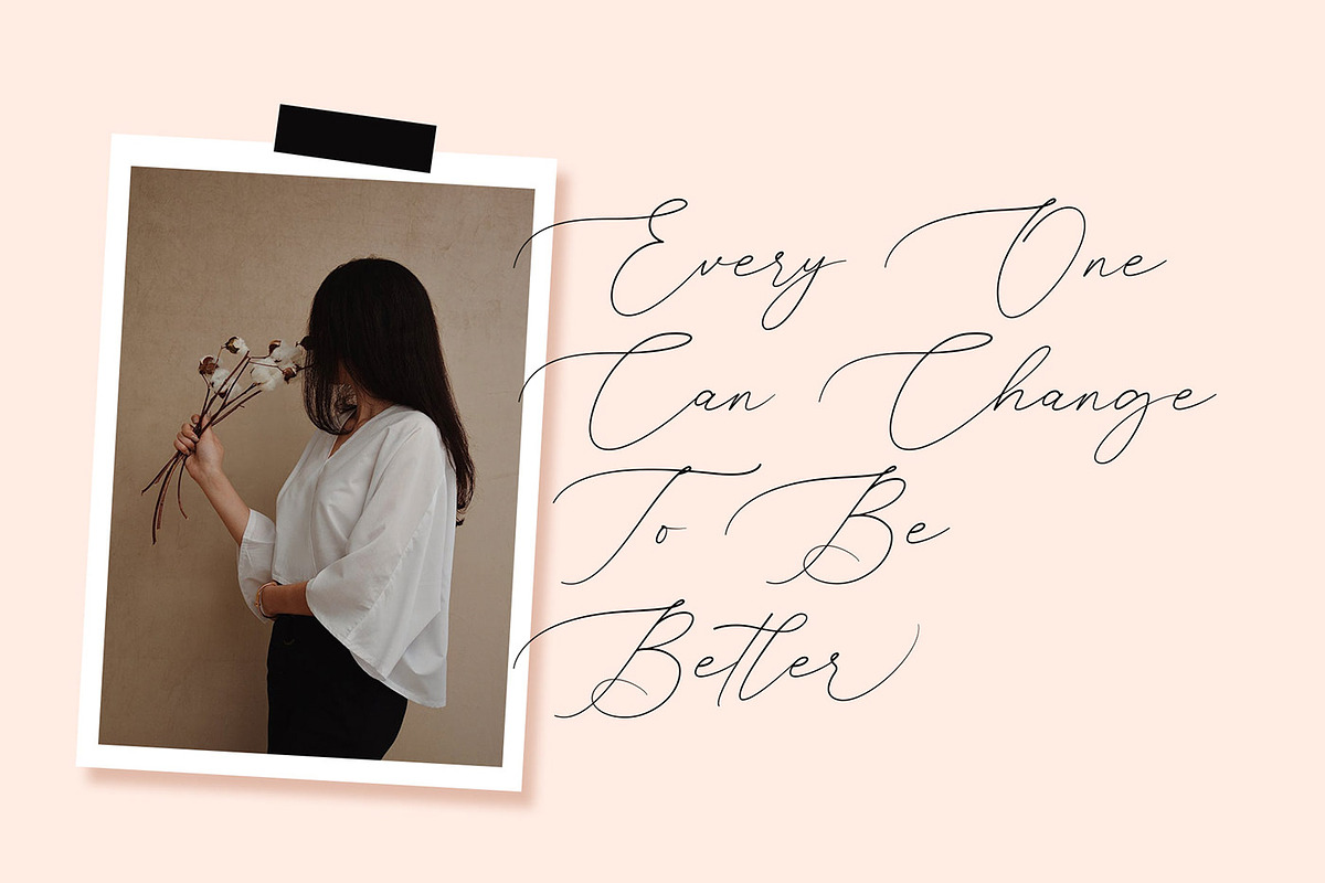 Femeanly - Casual script font, a Script Font by RantautypeStudio (Photo 2 of 13)