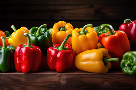 Bell peppers in various colors including red, yellow, green, and orange, displa, a Food & Drink Photo by Textures & Backgrounds