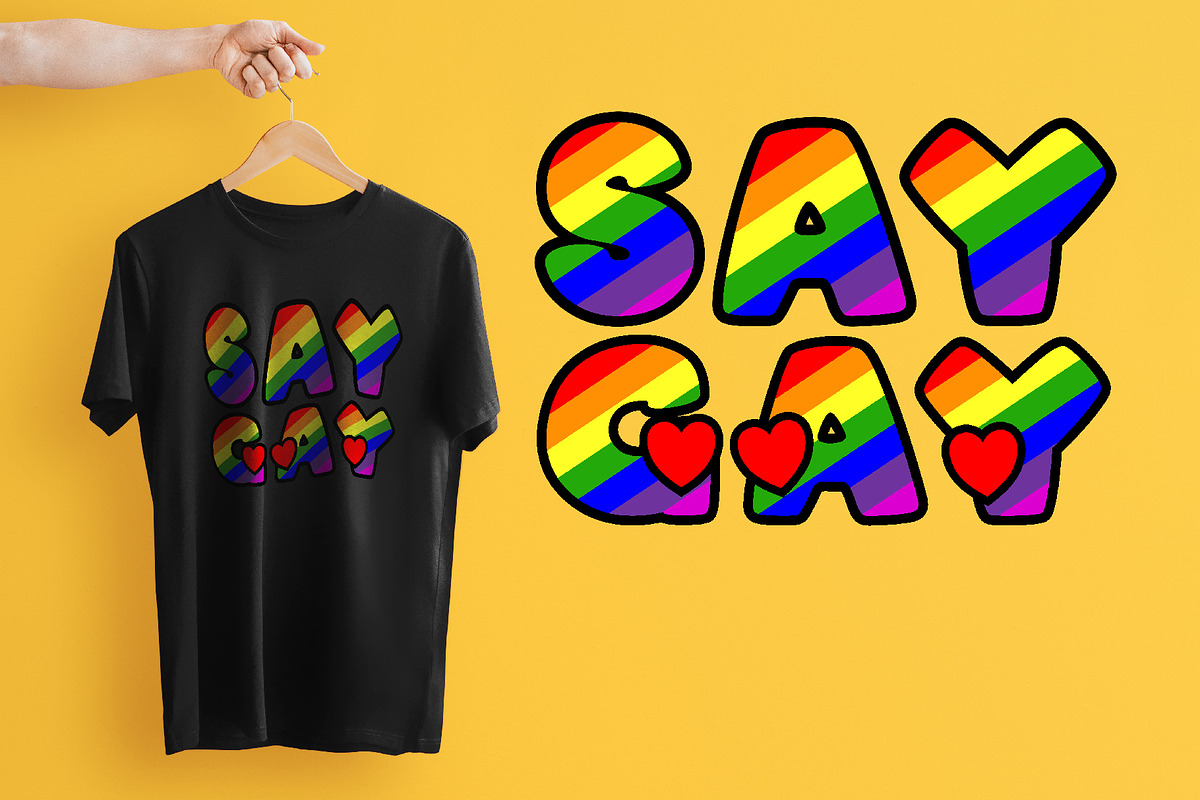 Rainbow Pride Color fonts, a Font by Fox7 By Rattana (Photo 8 of 8)
