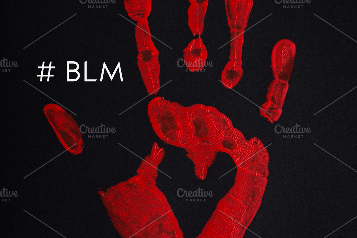 Red palm print on black background featuring black, black lives matter, and, an Abstract Photo by Julia Manga (Photo 2 of 2)