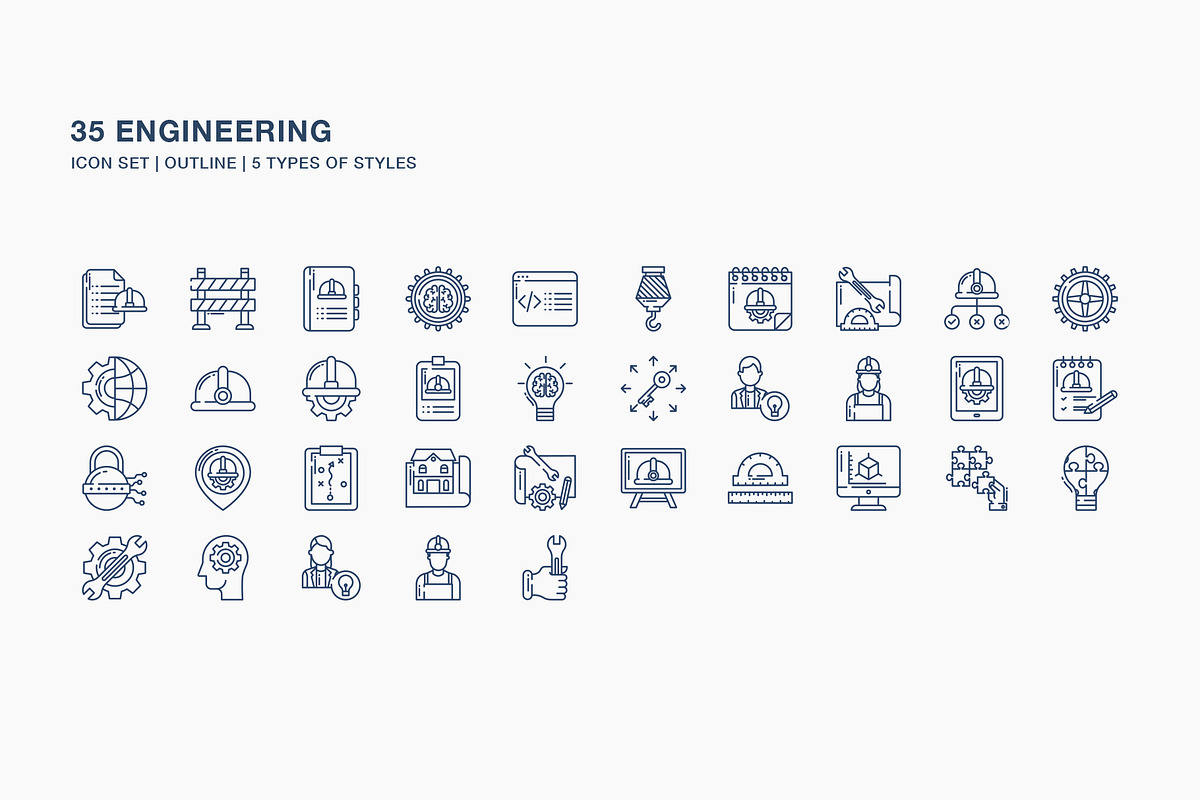 Engineering concept icon set, an Icon by Icongeek26 (Photo 3 of 6)