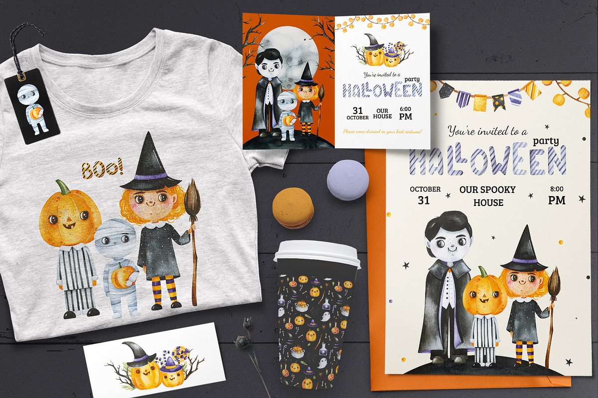 Halloween.Cute watercolor collection, a Decorative Illustration by Kate_Rina (Photo 5 of 11)