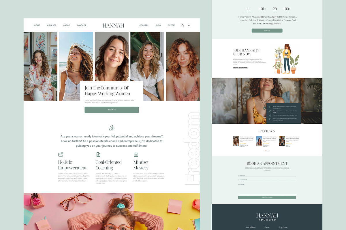 Hannah – Lifestyle Coach HTML CSS, a HTML Template by TemplatesJungle (Photo 1 of 2)