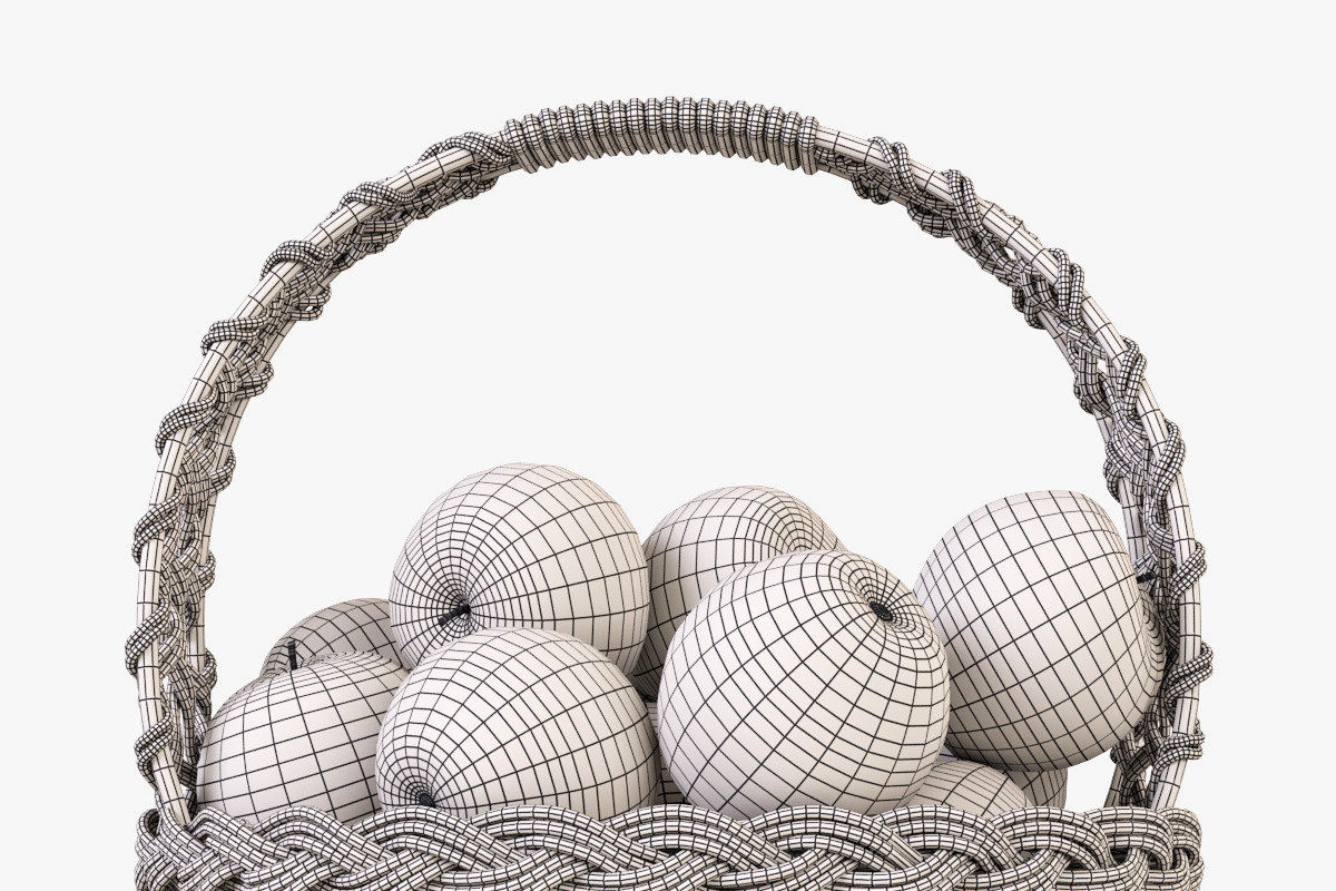 Wicker Basket 04 Gray with Apples, a Food & Drink 3D Model by Markelos (Photo 24 of 31)