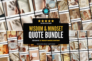 Wisdom & Mindset Quote Bundle, a Social Media Template by AndrewPixel