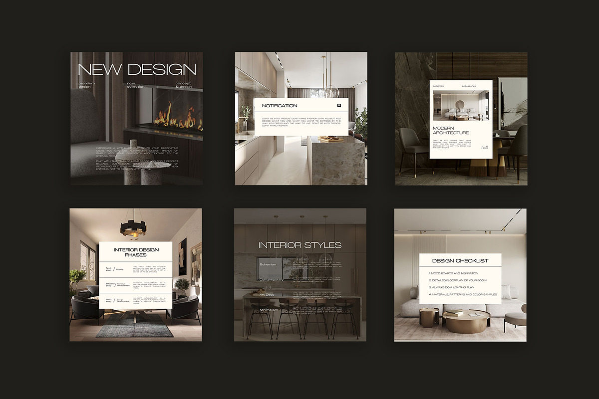 200 Interior Design Instagram Bundle Canva and Photoshop