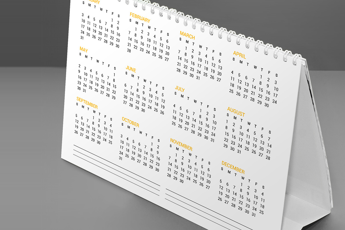 Desk Calendar 2027 (DC034-27), a Stationery Template by mikhailmorosin (Photo 7 of 7)