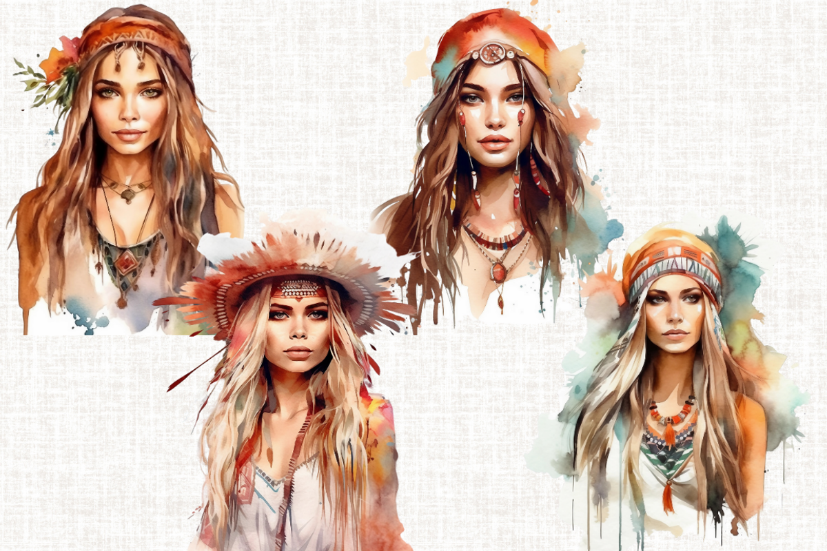 Watercolor Bohemian Beauty, a Person Illustration by Mash Mash Stickers (Photo 7 of 9)