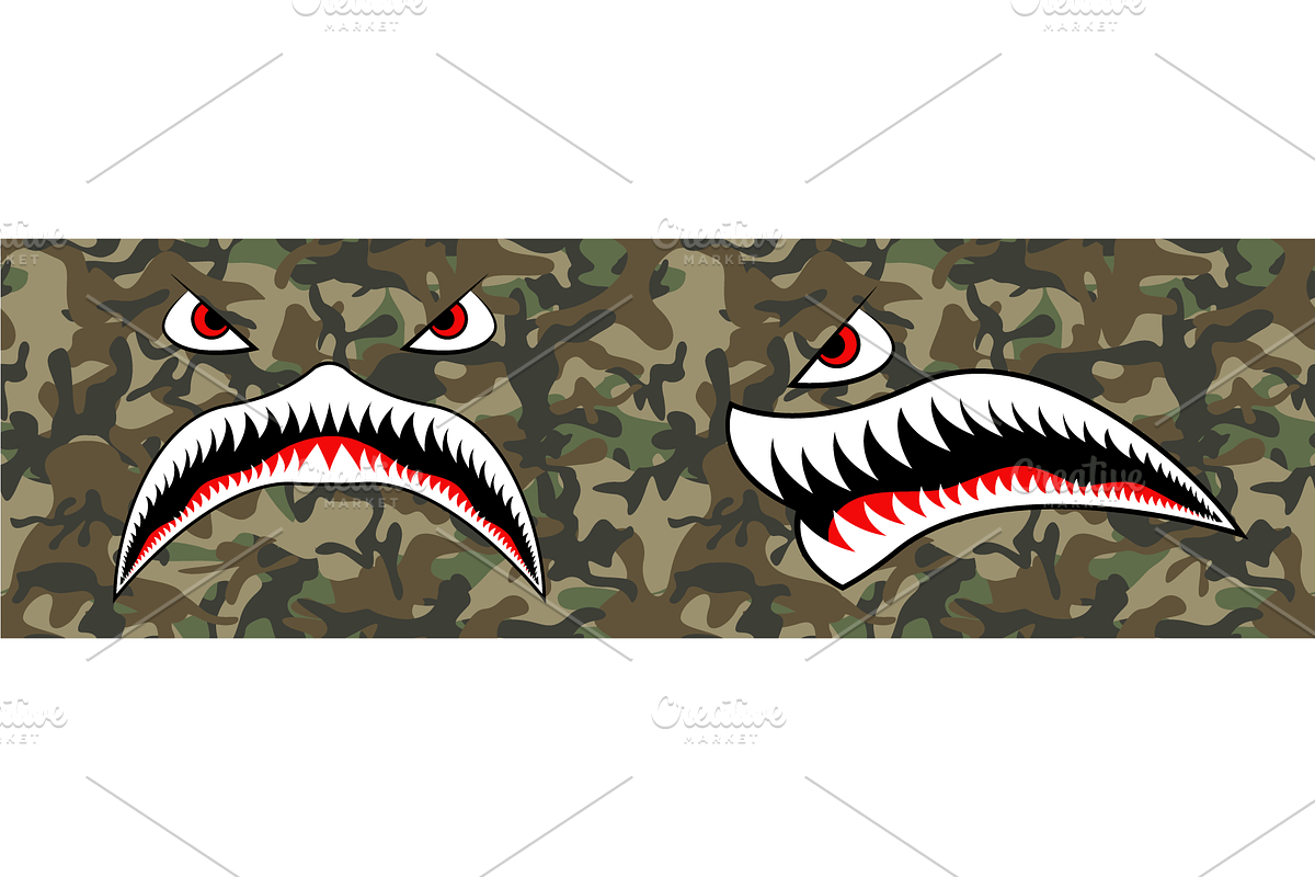 Military print. Flying Tiger Shark, an Illustration by SergeyBitos (Photo 2 of 3)