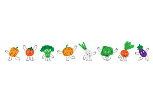 Vegetable characters. Funny, a Food Illustration by GraphiShop