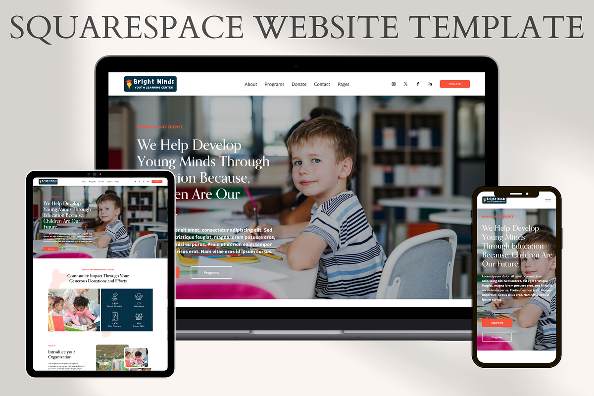 Nonprofit/ Charity Squarespace Website