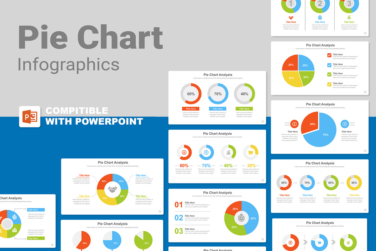 Pie Chart infographic PowerPoint, a Presentation Template by Mighty-Slide (Photo 1 of 8)