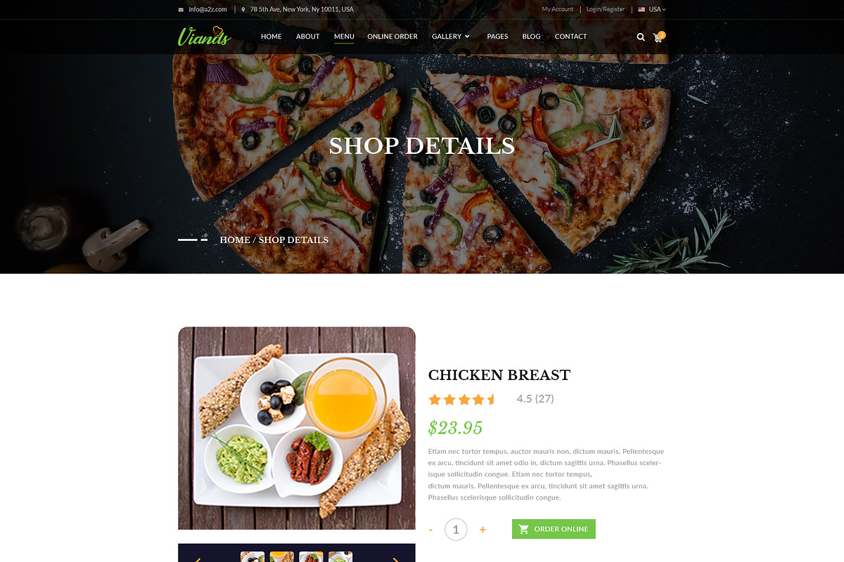 Viands Restaurant PSD Template, a Landing Page Template by Andit themes (Photo 4 of 20)