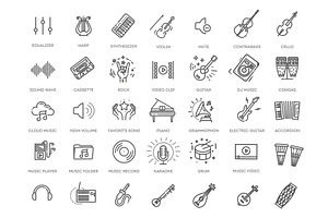 Music Icon Set, an Object Graphic by Tettygreen