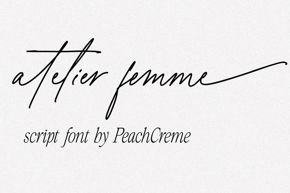 Atelier Femme // Modern Script, a Script Font by PeachCreme (Photo 1 of 7)