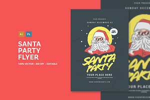 Santa Party Flyer, a Flyer Template by lilyshop