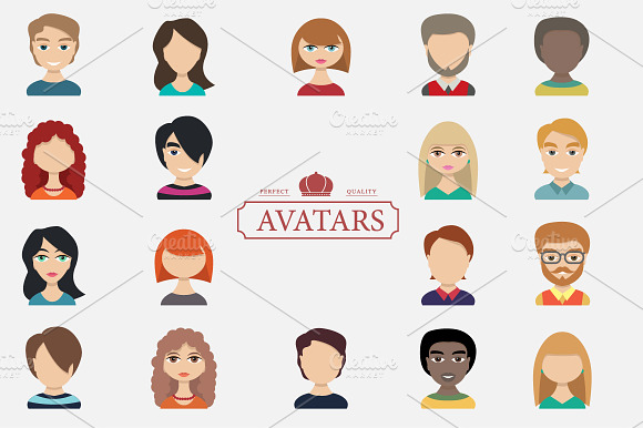 Set Of Avatars. Characters For Web.