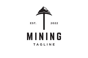 Retro and vintage mining tools logo, a Branding & Logo Template by LOGOCREATIVE