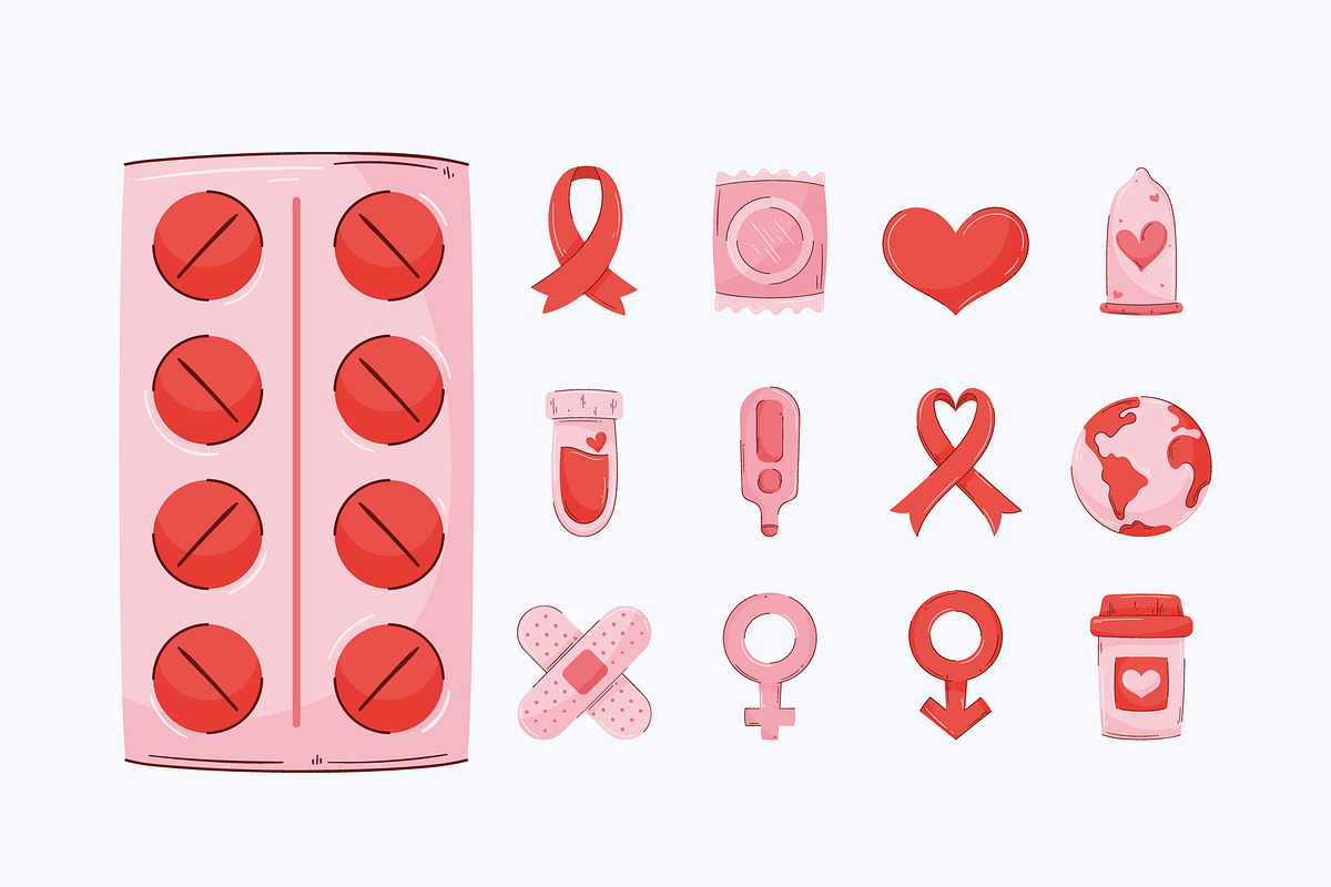 World AIDS Day Illustration Set