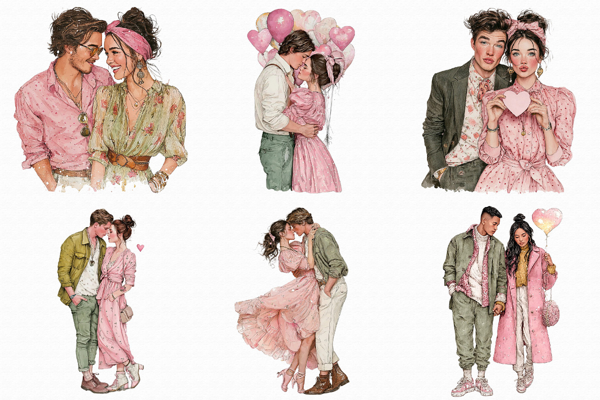 Valentines Day Romantic Couple Png, an Illustration by Libby Wishes (Photo 4 of 7)