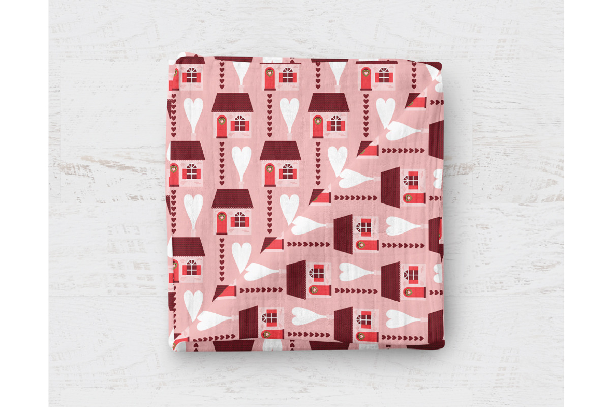 Valentine's Day House Vector Pattern, a Pattern Graphic by K McCormack Designs (Photo 4 of 4)