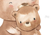 MOTHER AND BABY. Woodland animal, an Animal Illustration by OlliArtDesign (Thumbnail 5 of 14)