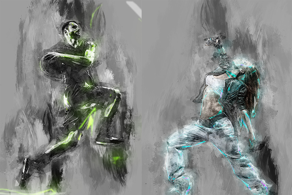 Digital brush art photoshop action, an Action Add-On by Shovajit (Photo 6 of 8)