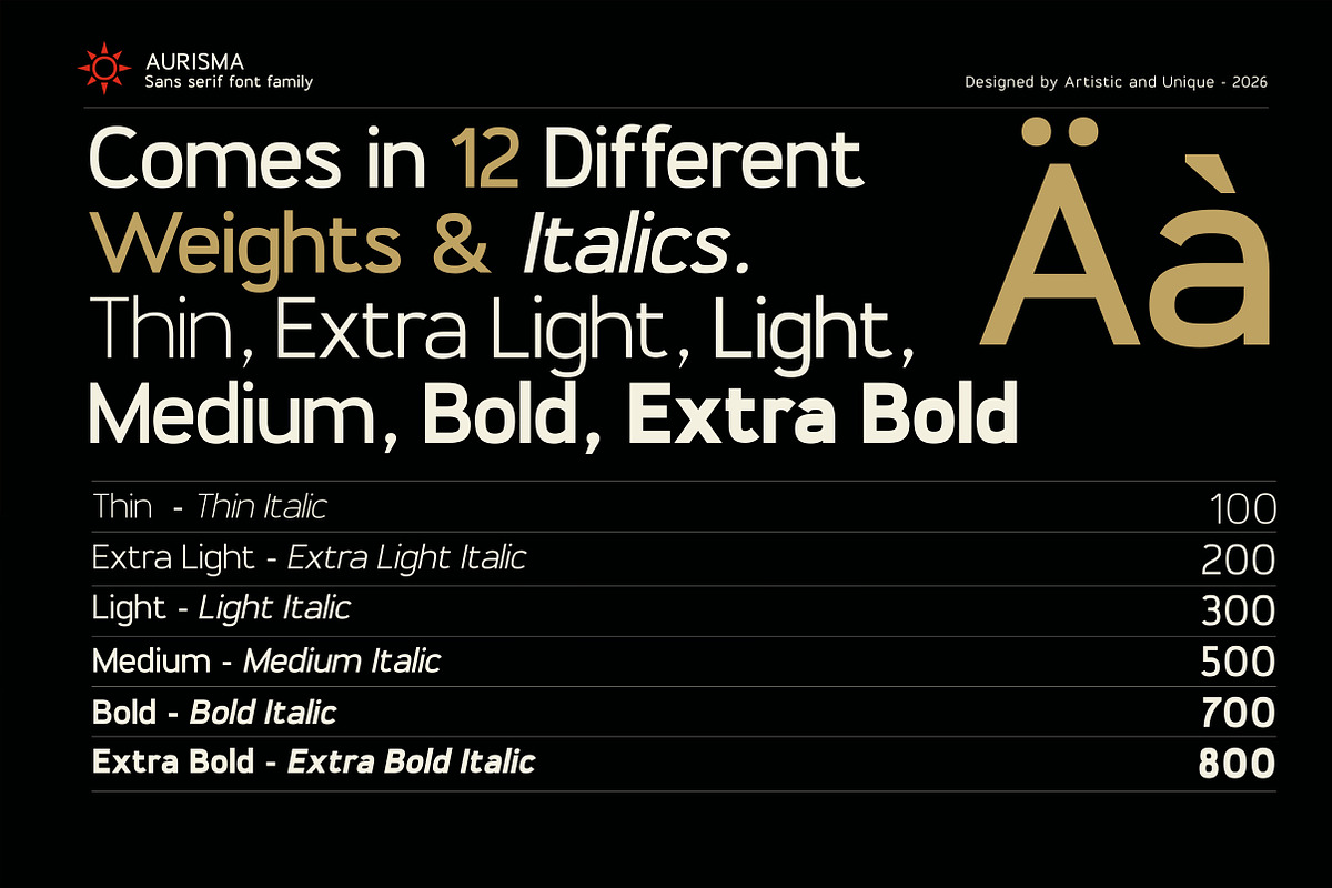Aurisma - Sans serif font family, a Sans Serif Font by Artistic & Unique (Photo 3 of 15)