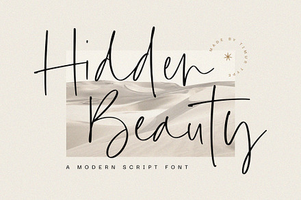 Hidden Beauty - Modern Script Font, a Handwritten Font by Timurtype