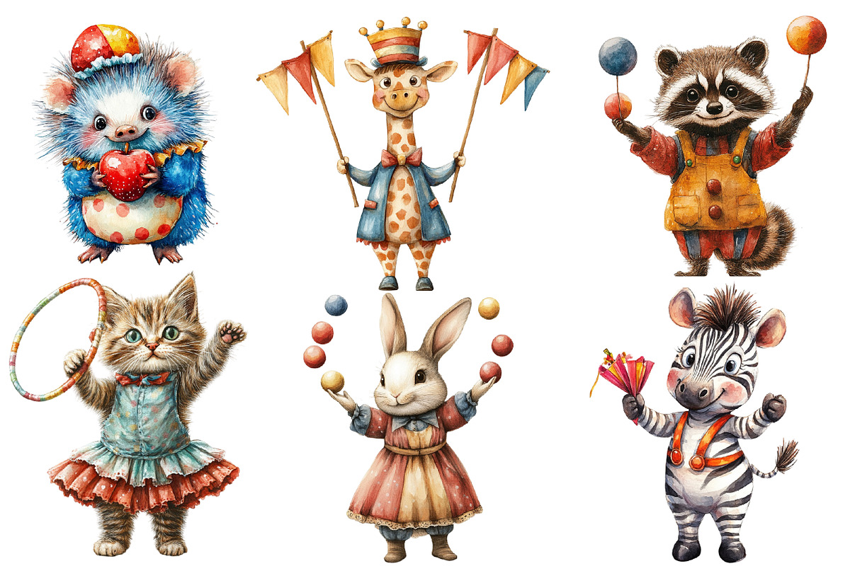 Watercolor Vintage Circus Party, an Illustration by Designworld (Photo 3 of 5)
