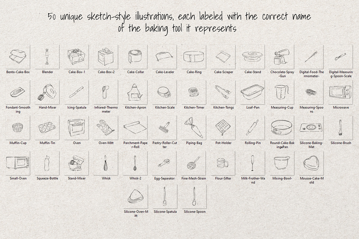 Baking Time| Whimsical Sketch Bundle, a Food Illustration by Artalia (Photo 5 of 6)