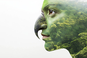 Double exposure of human face and lu, a Photo by Dvoevnore photos