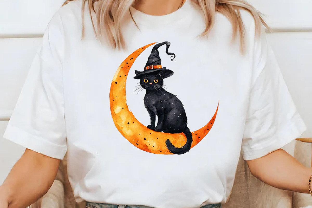 Cute Spooky Halloween Cats Clipart, a Seasonal Illustration by Designworld (Photo 6 of 8)
