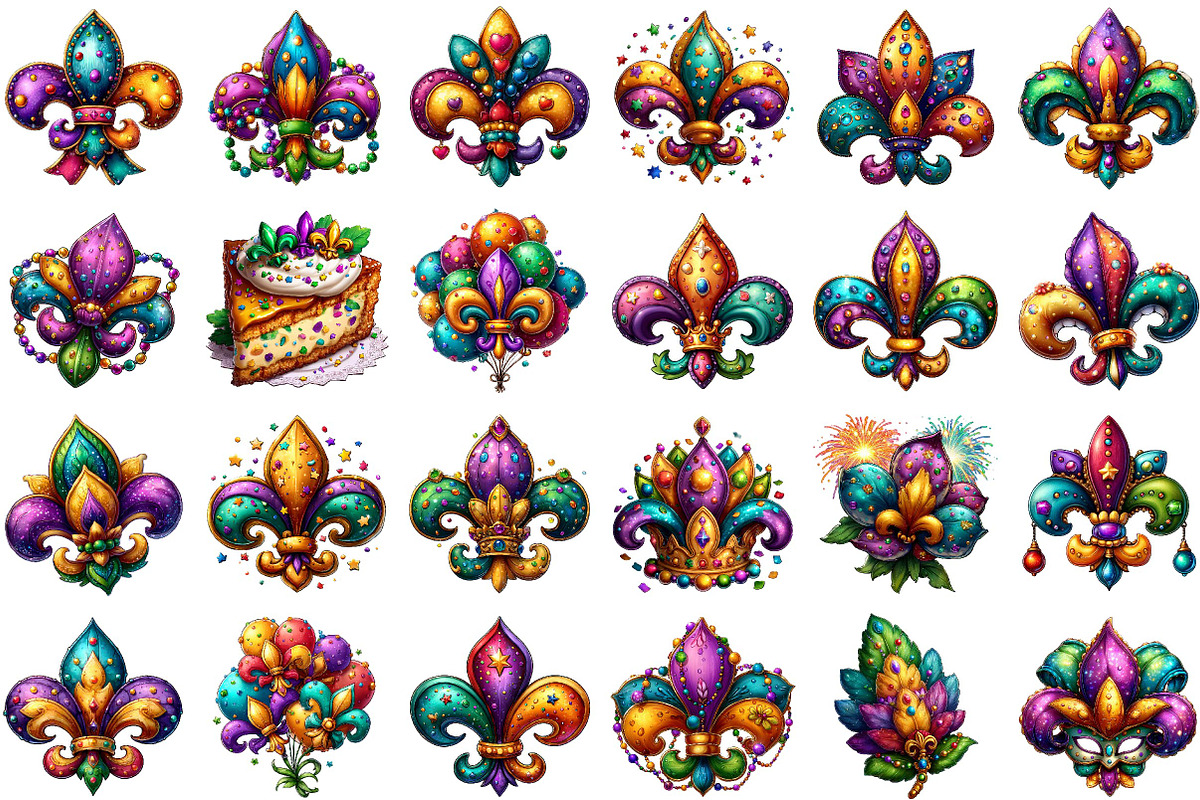 Fleur De Lis for Mardi Gras Clipart, an Illustration by Sublimation Artist (Photo 2 of 6)