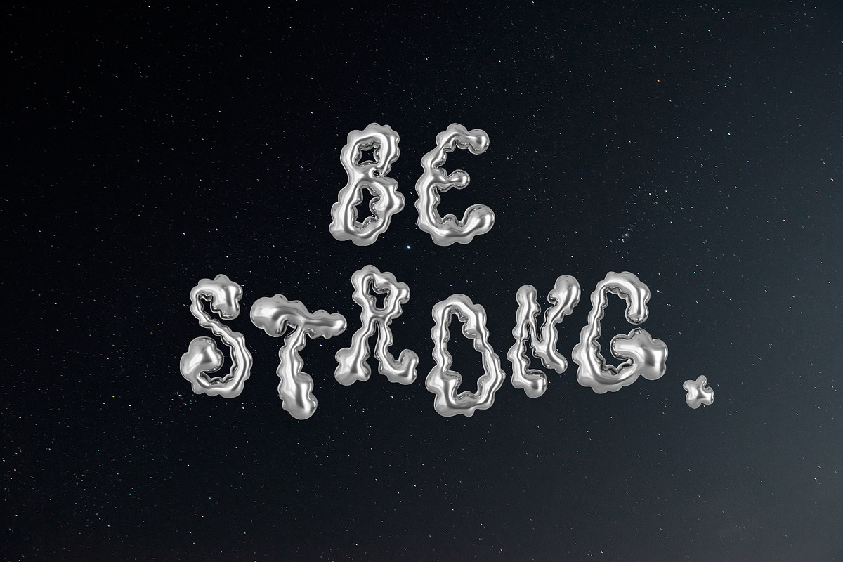 Wavy 3D Type - Liquid Chrome Letters, a Graphic by LarysaZabrotskaya (Photo 3 of 14)