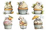 Watercolor Summer Cupcake Clipart, an Illustration by Daily.Designs (Thumbnail 8 of 8)